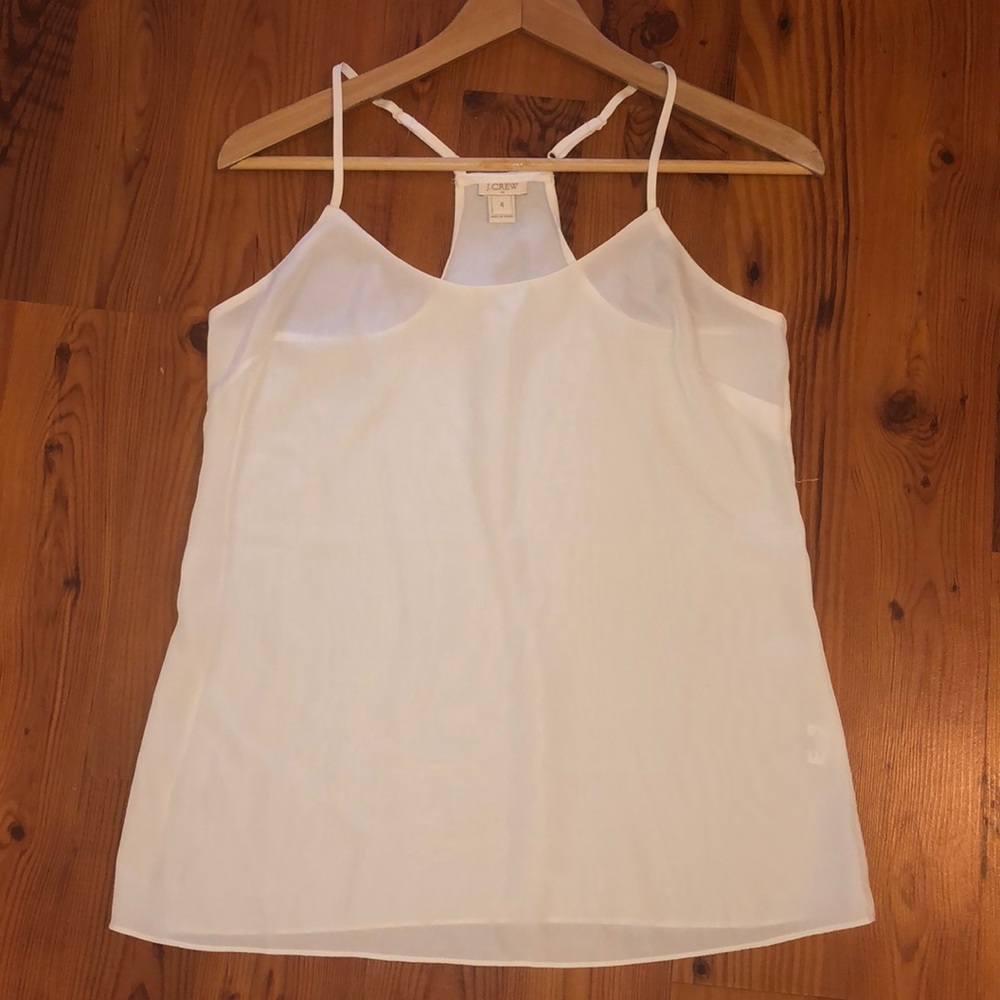 J. Crew White Racerback Tank